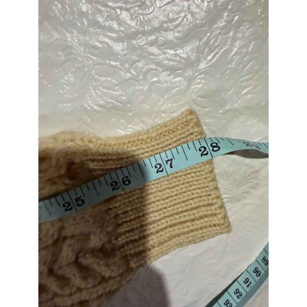 Vintage Chunky Cable Carraig Donn 100% Wool Cardigan Knit Ireland Cream size 46 - Picture 6 of 6